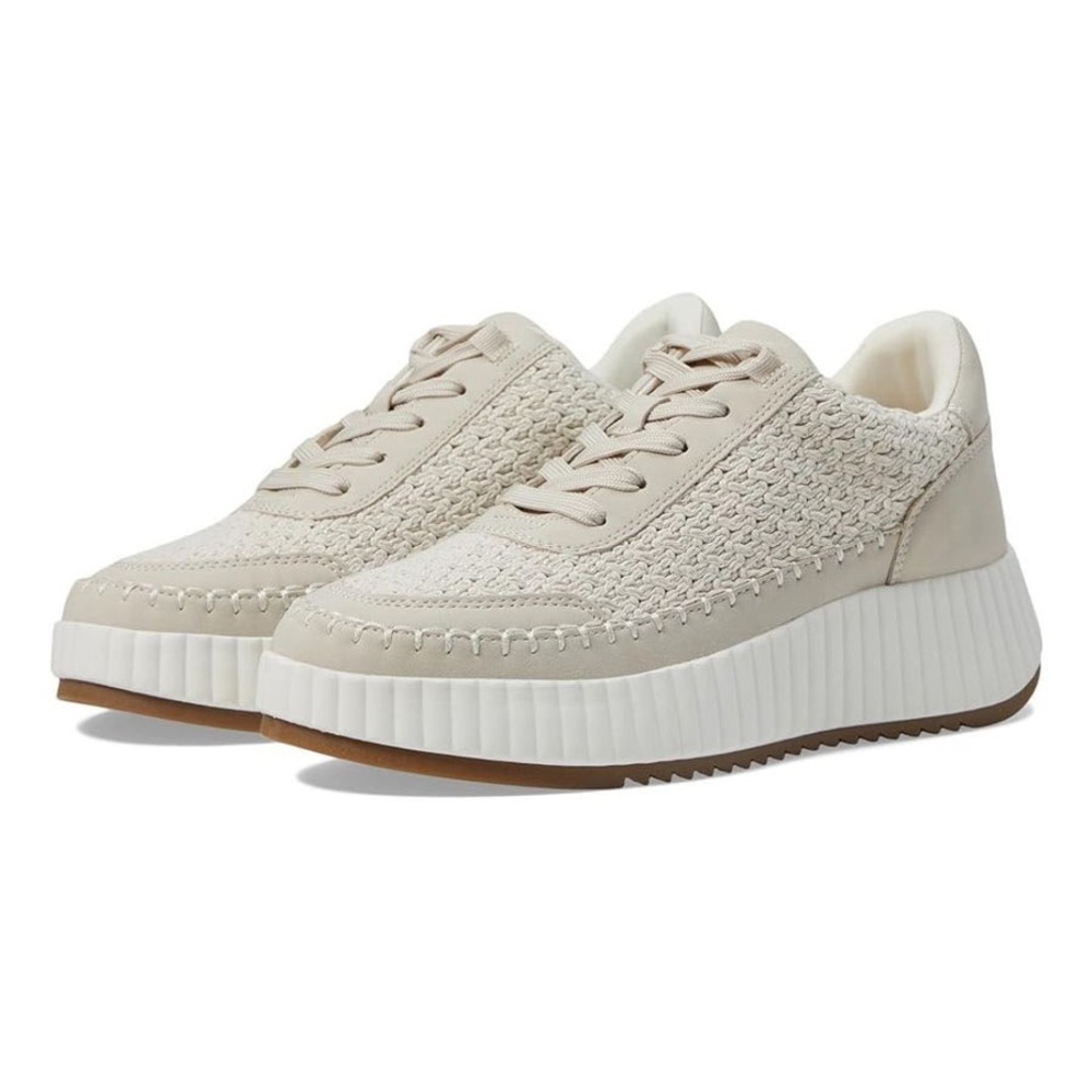 Dolce Vita Cream Sneakers with Textured Upper and Chunky Sole